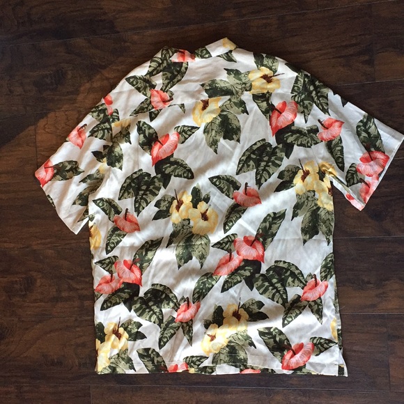 Caribbean NEW 2XT Silk Floral Button Down Shirt - Picture 6 of 6